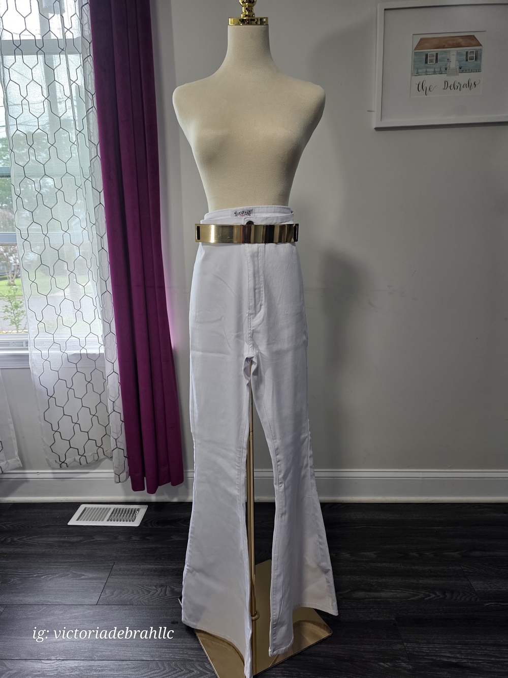 Women's White High-Rise Wide-Leg Jeans by